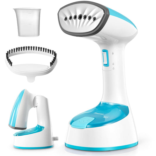 Reemix Steamer for Clothes, 1200W Foldable Clothes Steamer, Handheld Garment Steamer, Fast Heat-up, Auto-Off, Steam Iron for Fabric Wrinkle Remover with Brush (Crystal Blue)