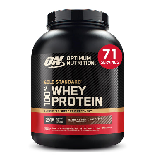 Optimum Nutrition Gold Standard 100% Whey Protein Powder, 2.270g - Extreme Milk Chocolate - 70 servings (packaging may vary)