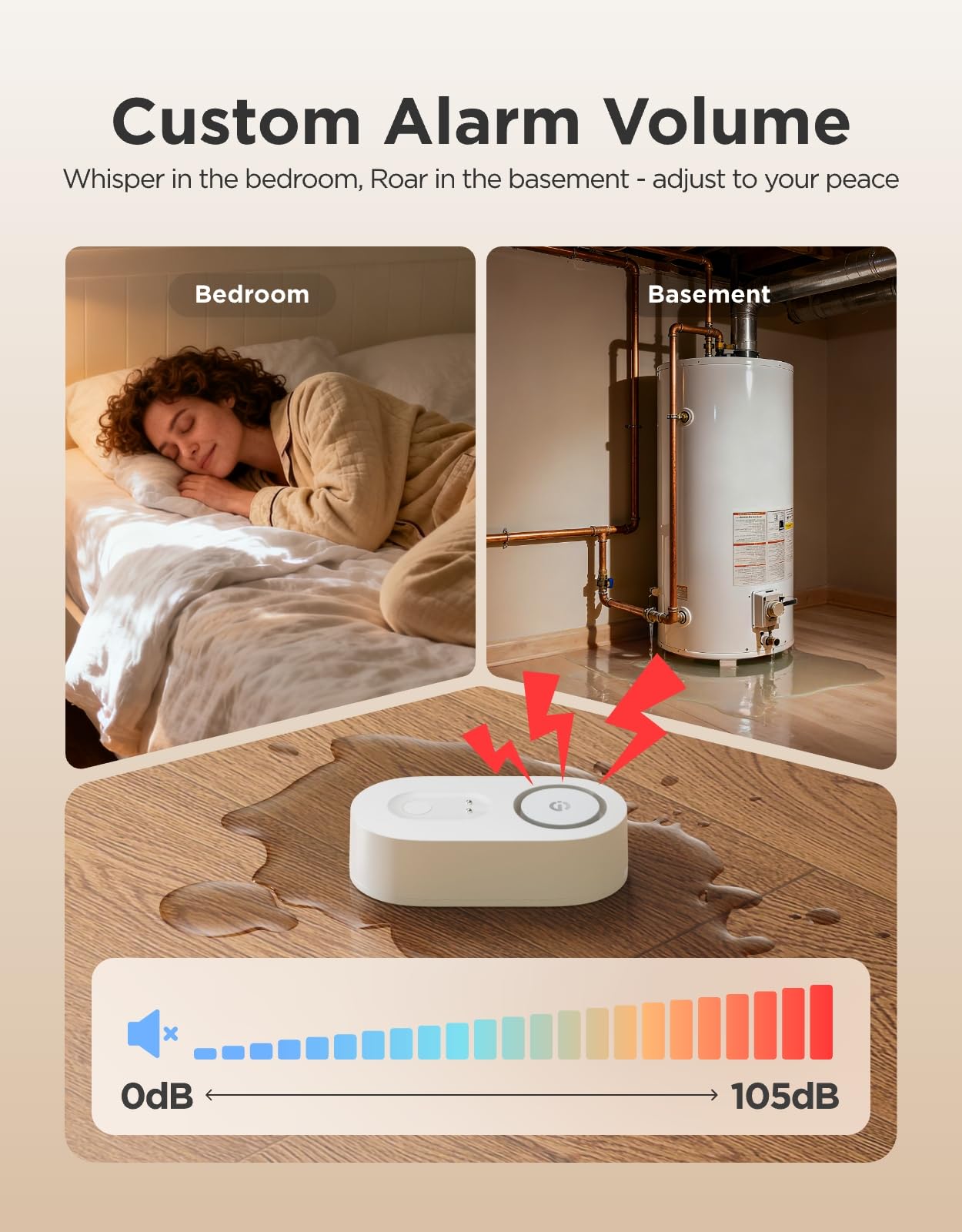 GoveeLife Upgraded Smart Water Leak Detector 1s with 1804ft Ultra-Long Range, WiFi Water Sensor with SMS/Email/APP Push and Sound Alarm, 5-Year Battery Life, 5 Pack, Suit for Home, Basement, Kitchen