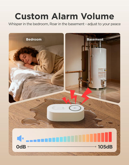 GoveeLife Upgraded Smart Water Leak Detector 1s with 1804ft Ultra-Long Range, WiFi Water Sensor with SMS/Email/APP Push and Sound Alarm, 5-Year Battery Life, 5 Pack, Suit for Home, Basement, Kitchen