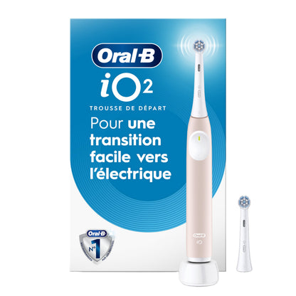 Oral-B iO2 Electric Toothbrush, for an Easy Switch to Electric, Peach, Rechargeable Electric Toothbrushes, iO Series 2 Limited with 1 Power Toothbrush, 1 Brush Head, and 1 Travel Case - Available at All In One Marketplace Canada