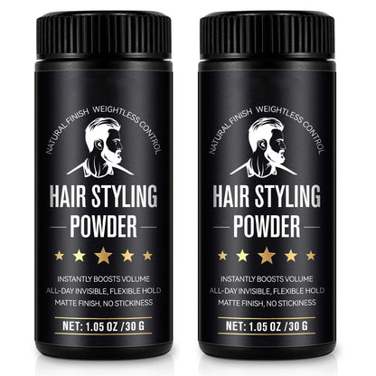 Hair Styling Powder, 2Pack Hair Texture Powder for Men and Women, Adds Volume and Texture, Alll Day Invisible, Flexible Hold, Long-lasting, Matte Finish, No Stickiness 2 x 30g - Available at All In One Marketplace Canada