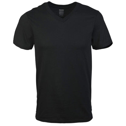 Gildan Men's V-Neck T-Shirts, Multipack, Style G1103, Black/Sport Grey/Charcoal/Military Green (5-Pack), Large 🍁 All In One Marketplace Canada