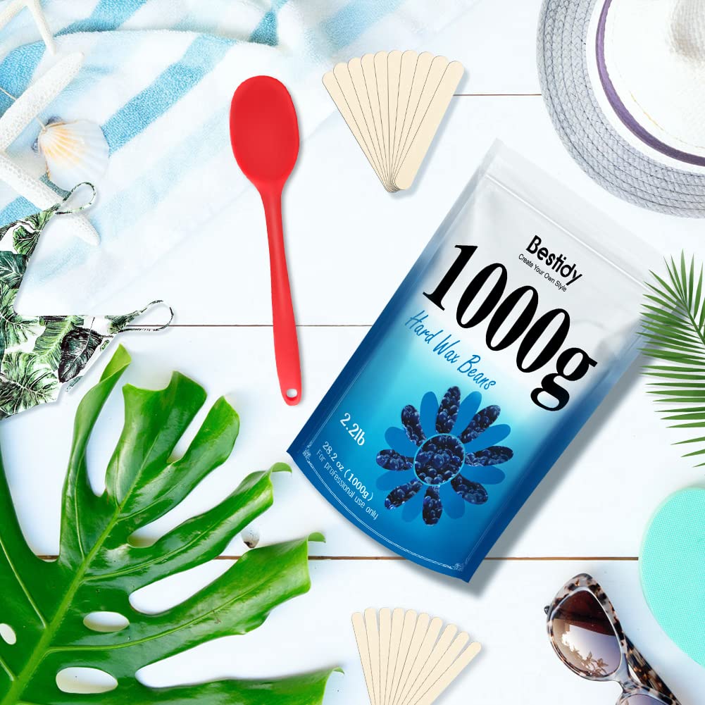Bestidy Wax Beads, Waxing beans for Hair Removal, Women Men, Home Waxing for All Body and Brazilian Bikini Areas (Blue-1000g) - Available at All In One Marketplace Canada