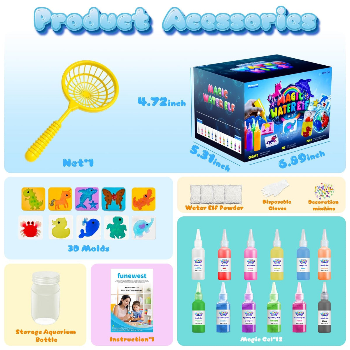 Funewest Magic Water Elf Toy Kit, DIY Aqua Fairy Water Gel Kit for Kid 🍁 All In One Marketplace Canada
