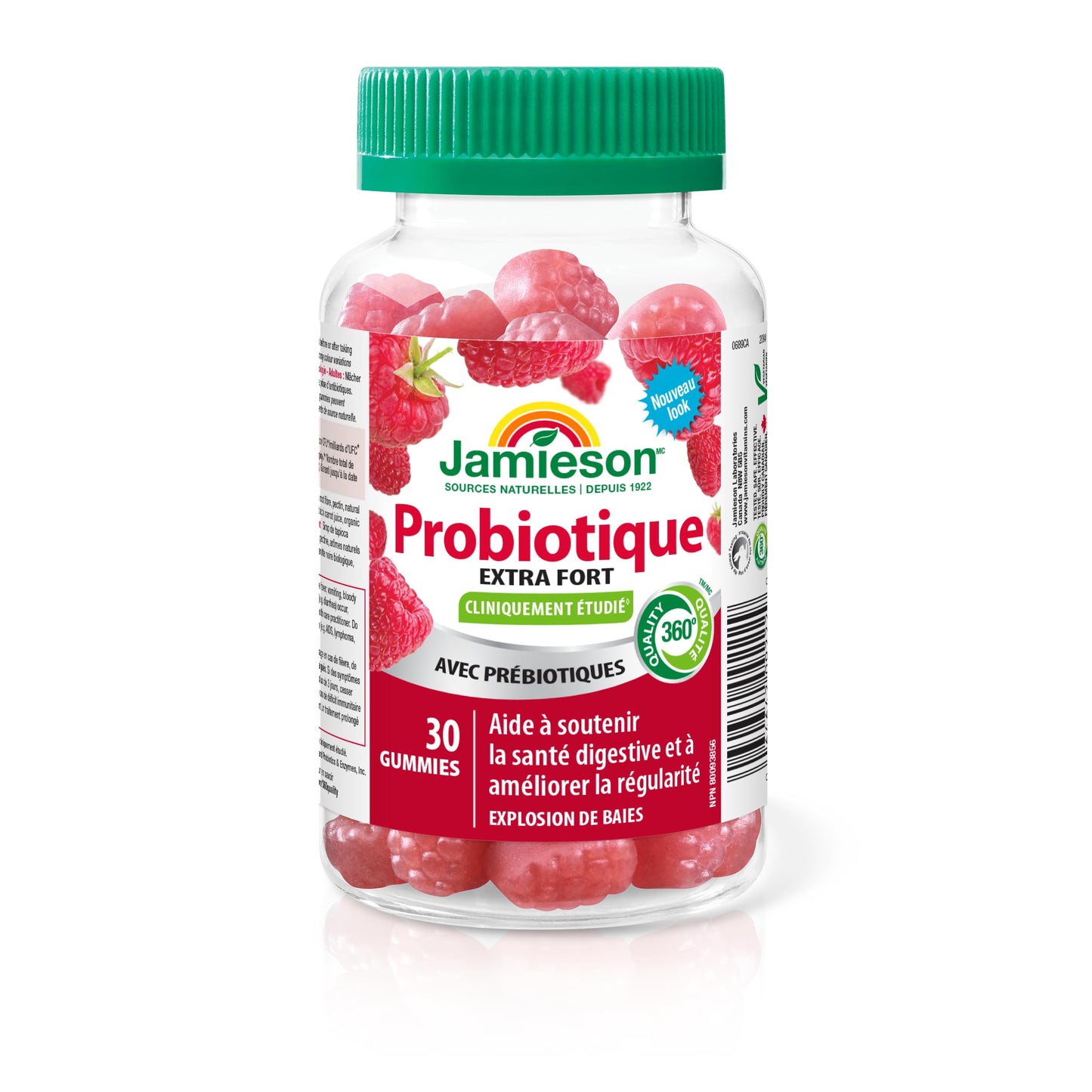 Jamieson Extra Strength Probiotic. 30 Gummies. 5 Billion CFU, Berry Blast Flavour, Improves Digestive Health, and Supports a Healthy Microbiome, No Artificial Colours, Flavours, or Preservatives - Available at All In One Marketplace Canada