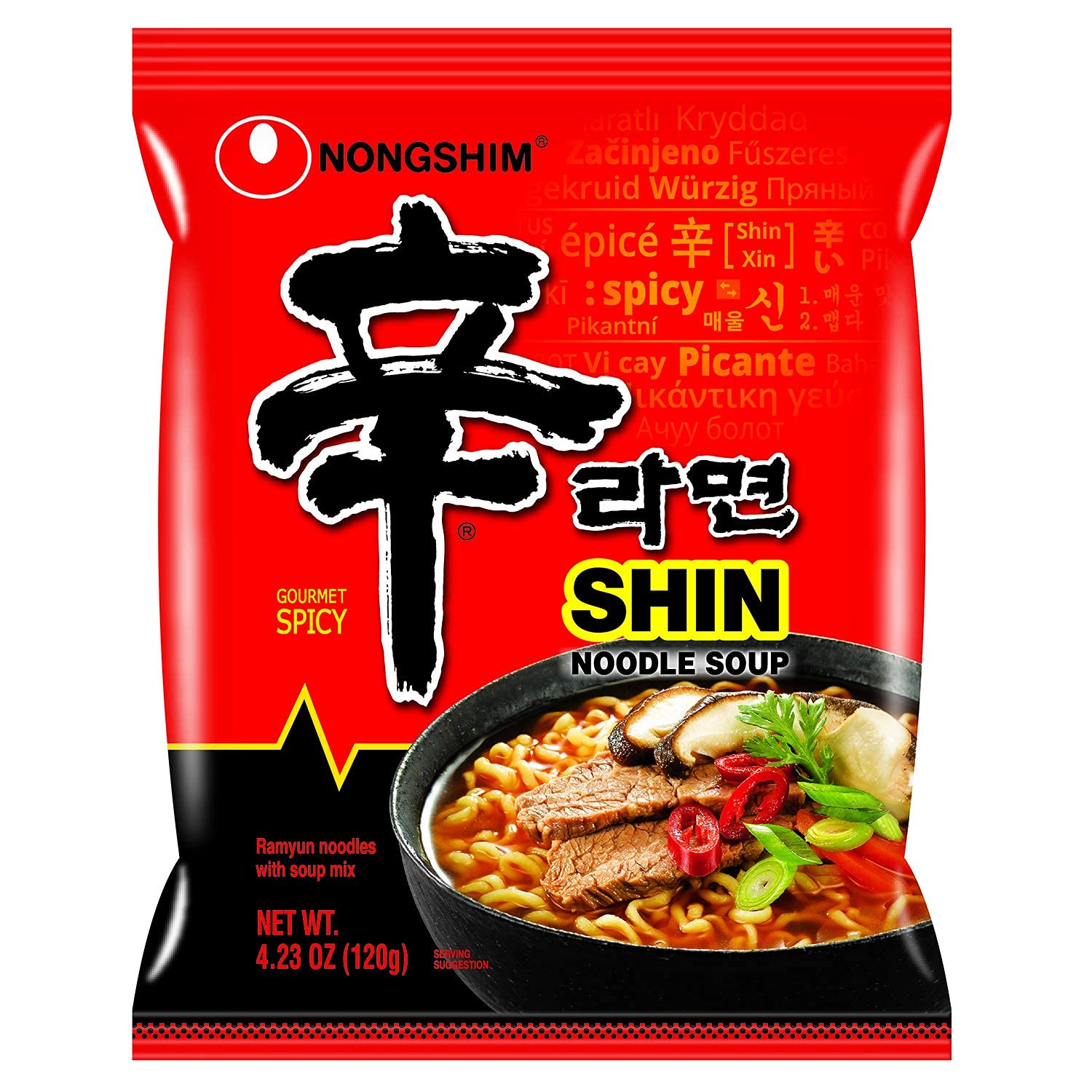 NongShim Shin Ramyun Noodle Soup, Gourmet Spicy, 4.2 Ounce (16 Pack) 🍁 All In One Marketplace Canada Nongshim