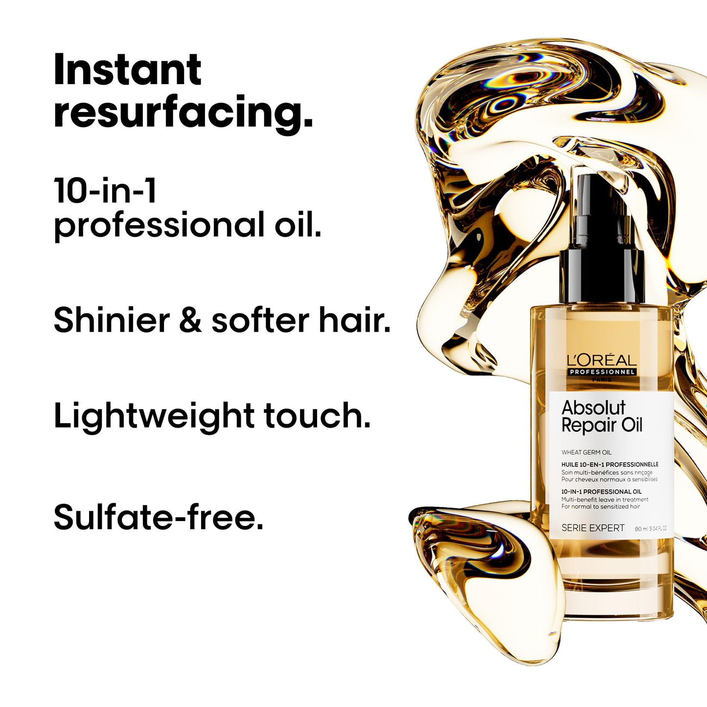 L’Oréal Professionnel Absolut Repair 10-in-1 Oil, Leave-In Hair Oil for Dry & Damaged Hair, Nourishes, Resurfaces & Protects, 90 ML - Available at All In One Marketplace Canada