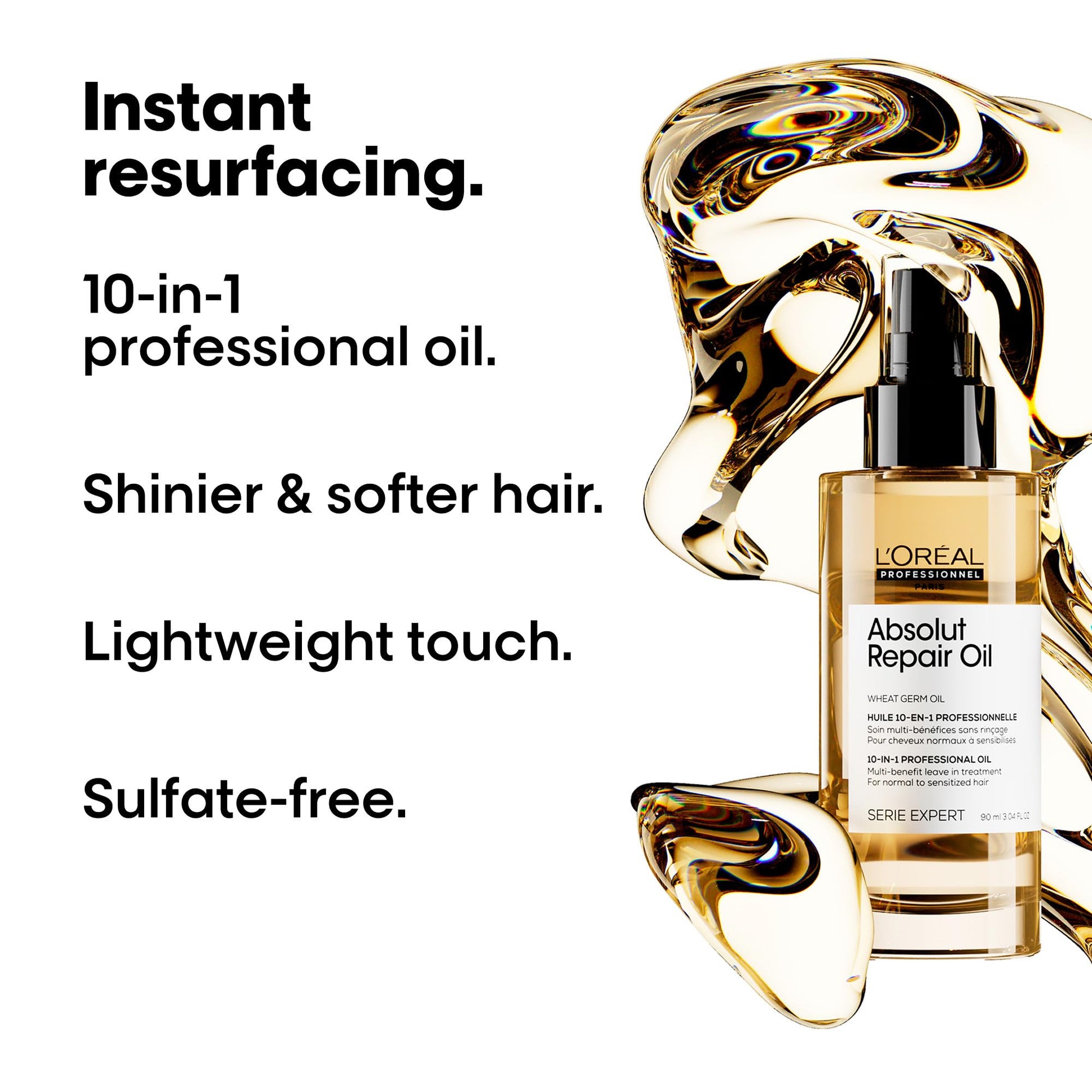 L’Oréal Professionnel Absolut Repair 10-in-1 Oil, Leave-In Hair Oil for Dry & Damaged Hair, Nourishes, Resurfaces & Protects, 90 ML - Available at All In One Marketplace Canada
