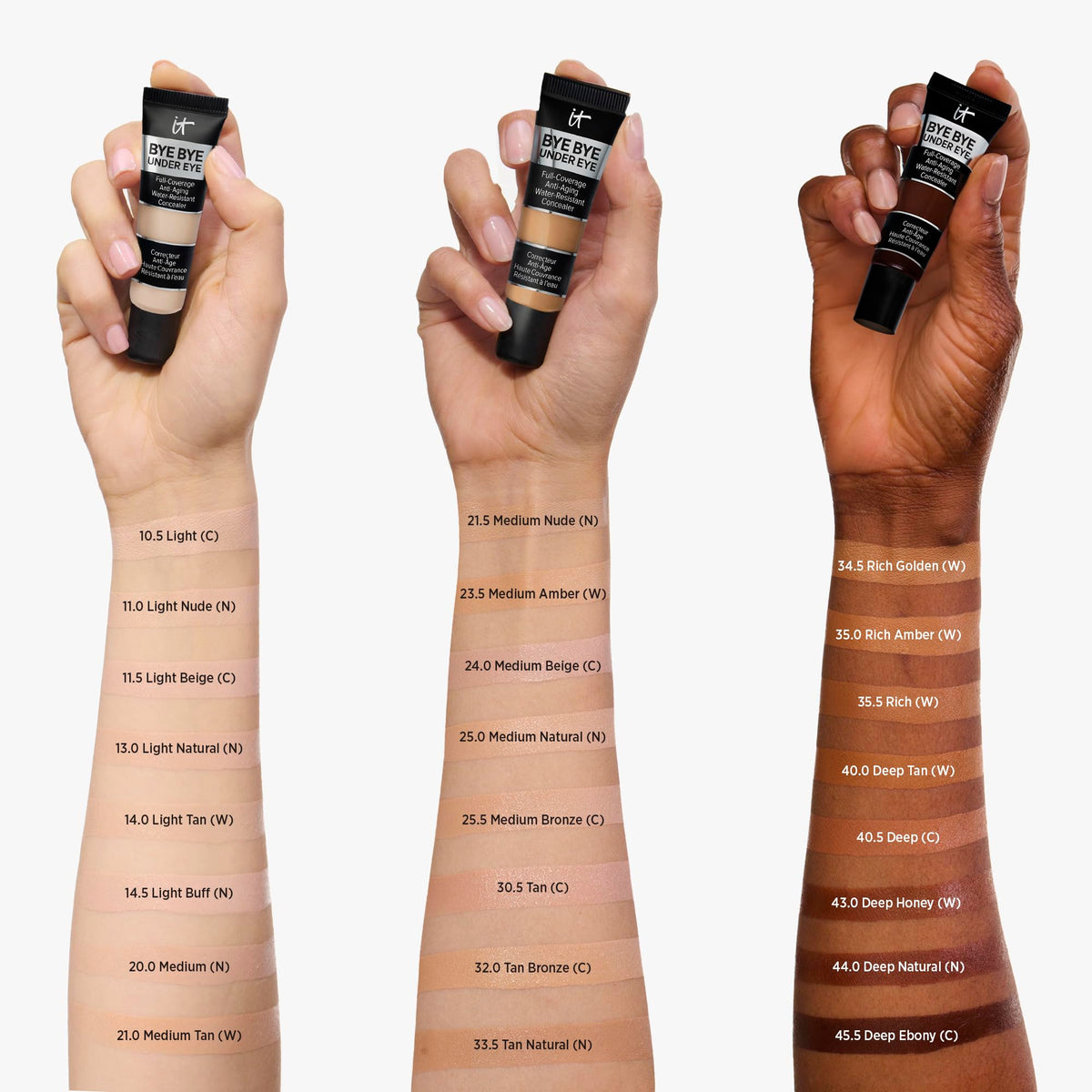 IT Cosmetics Bye Bye Under Eye Concealer (Light Natural) - Water-Resistant, Full Coverage Brightening Concealer For Dark Circles, Fine Lines, Redness & Discoloration, Anti-Aging, 24H Wear - 0.4 fl oz
