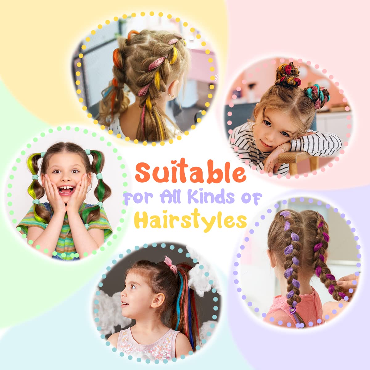 Dreamlover Coloured Hair Extensions for Kids, 24 Raibow Colours, 24 Pieces 🍁 All In One Marketplace Canada