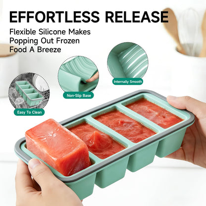 Tvmania 2-Pack Silicone Freezer Trays with Lids, 1 Cup, 4-Compartment 🍁 All In One Marketplace Canada