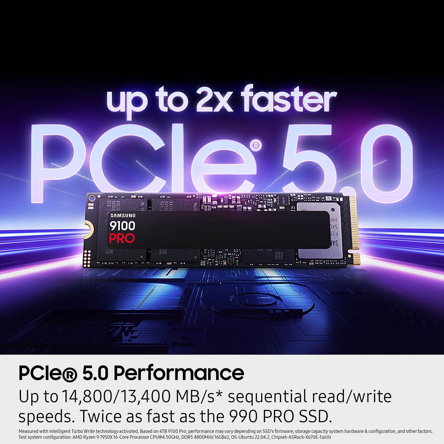 Samsung 9100 PRO Series - 1TB PCIe 5.0 x4, NVMe 2.0, M.2 Internal SSD, Up to 14,700MB/s, Fast Speed, Thermal Contorl, MZ-VAP1T0B/AM [Canada Version] Samsung