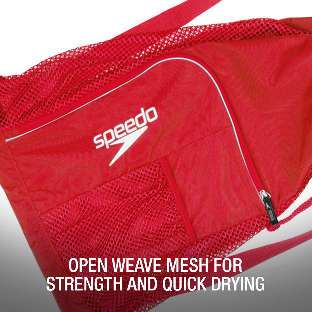 Speedo Unisex Adult Deluxe Ventilator Mesh Equipment Bag, Fuchsia Purple, One Size Speedo