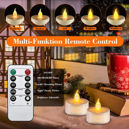 cimetech 12PCs Led Tea Lights with Timer, Electric Flickering Flameless Candles Battery Operated Led Candle Tealights with Remote Control for Christmas Decor & Diwali Decorations Items 🍁 All In One Marketplace Canada