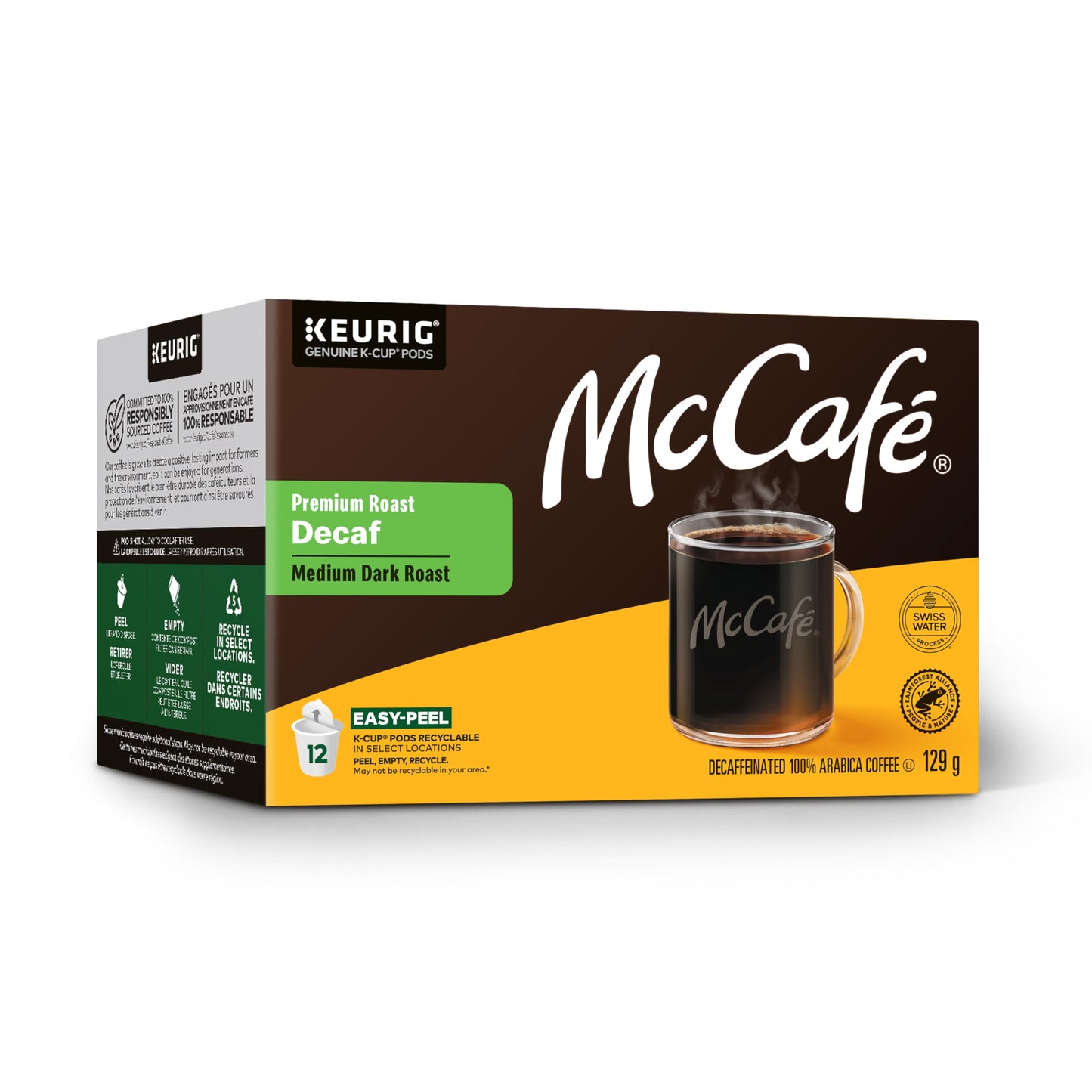 McCafé Premium Medium Dark Roast Decaf K-Cup Coffee Pods, 72 Count, For Keurig Coffee Makers