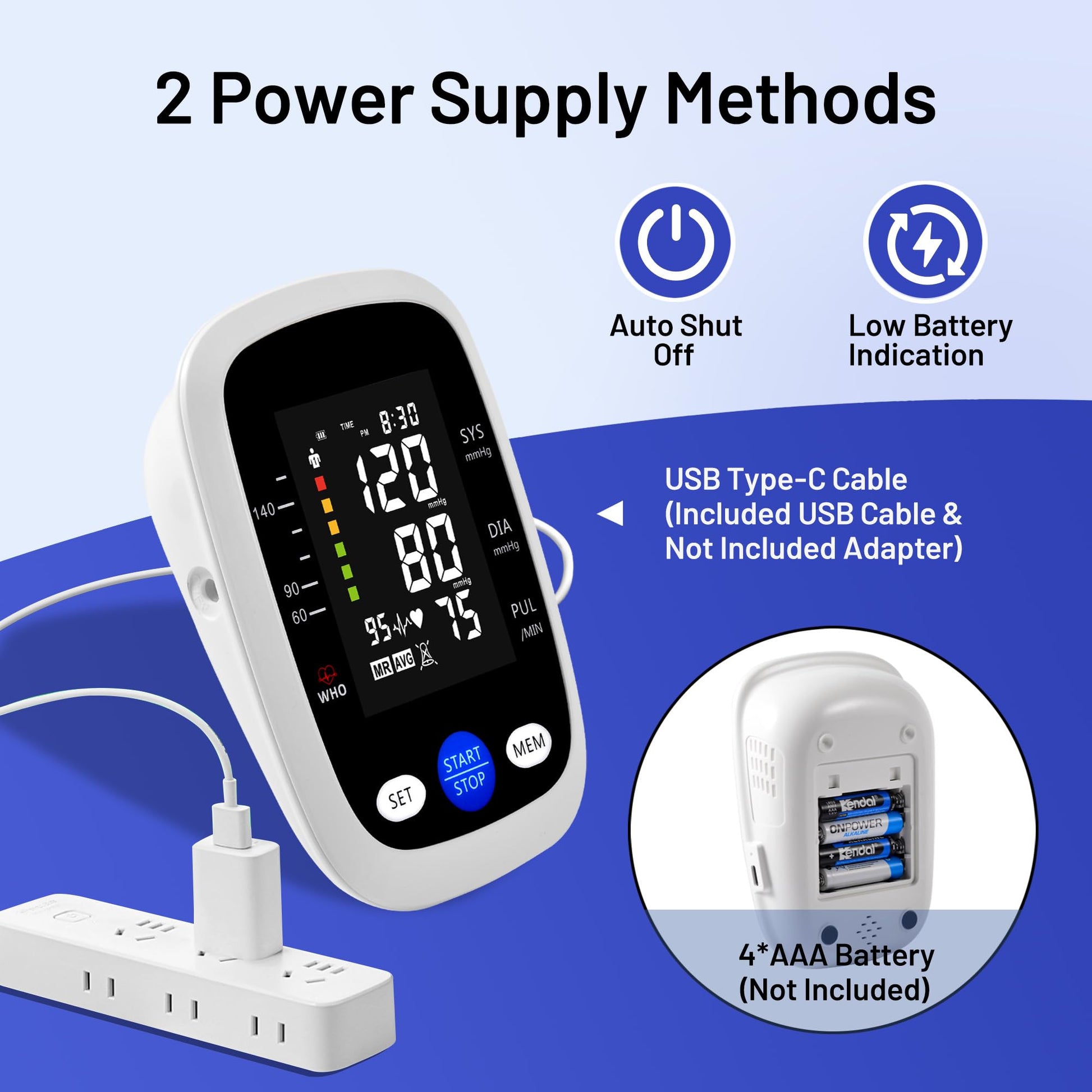 REDIVN Blood Pressure Monitor Automatic Upper Arm Machine & Accurate Adjustable Digital BP Cuff with Large LCD Backlit Display - 2x99 Memory for Home Use with Large Adjustable Cuff