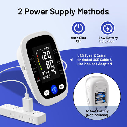 REDIVN Blood Pressure Monitor Automatic Upper Arm Machine & Accurate Adjustable Digital BP Cuff with Large LCD Backlit Display - 2x99 Memory for Home Use with Large Adjustable Cuff