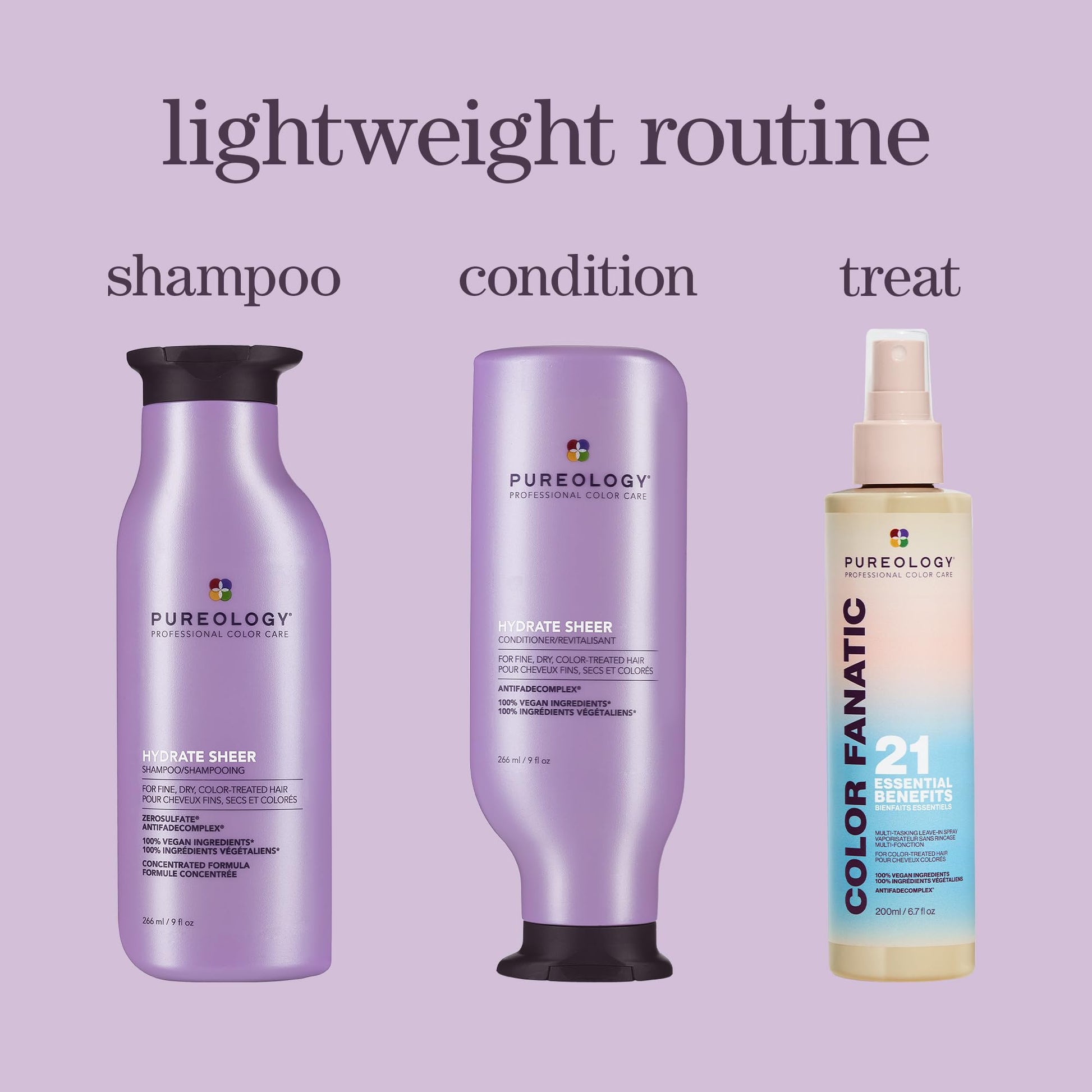 Pureology Hydrate Sheer Conditioner, Lightweight Moisture for Fine Dry Color-Treated Hair, Jojoba & Green Tea, Vegan, Sulfate-Free - Available at All In One Marketplace Canada