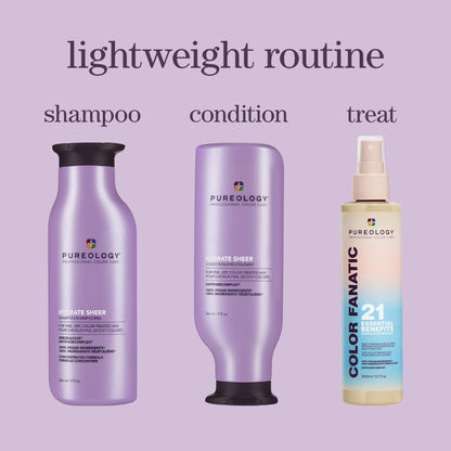 Pureology Hydrate Sheer Conditioner, Lightweight Moisture for Fine Dry Color-Treated Hair, Jojoba & Green Tea, Vegan, Sulfate-Free - Available at All In One Marketplace Canada
