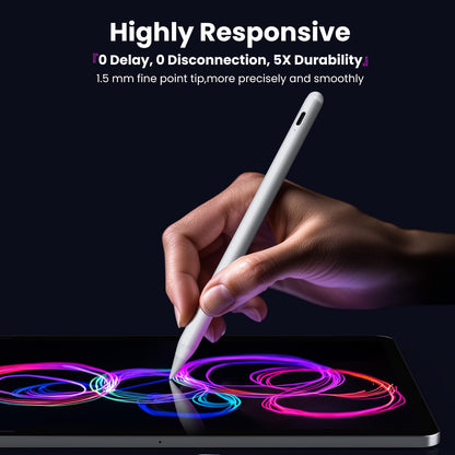 JAMJAKE 5 Mins Fast Charging Stylus Pen for iPad 2018-2026,Palm Rejection Pencil for Apple iPad Compatible with iPad6/7/8/9/10/11,iPad Air 3/4/5/M2/M3/M4,iPad Pro 11"/12.9"/13'',iPad mini 5/6/7,White - Available at All In One Marketplace Canada