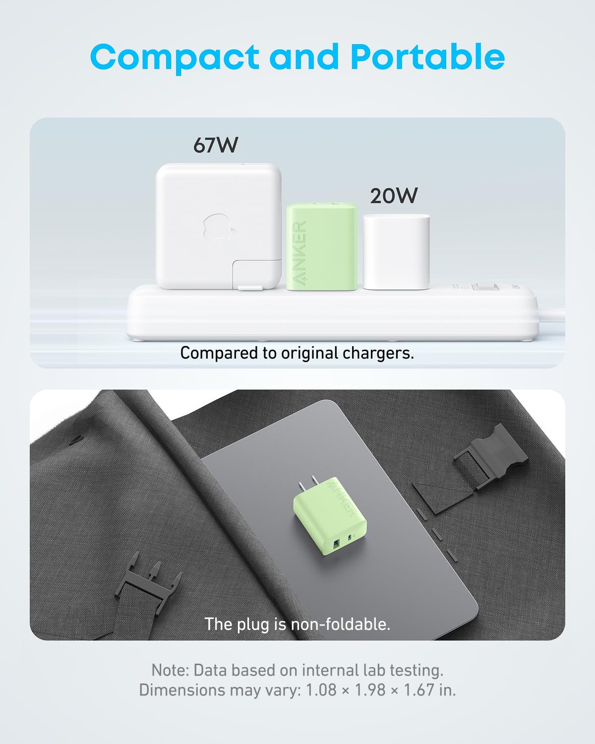 Anker iPhone 16 Charger, 2-Pack 20W Fast USB C Charger Block, for iPhone 16/16 Pro Max/15 Series/iPad Pro and More (Green, 2 Pack & 2 Cable)