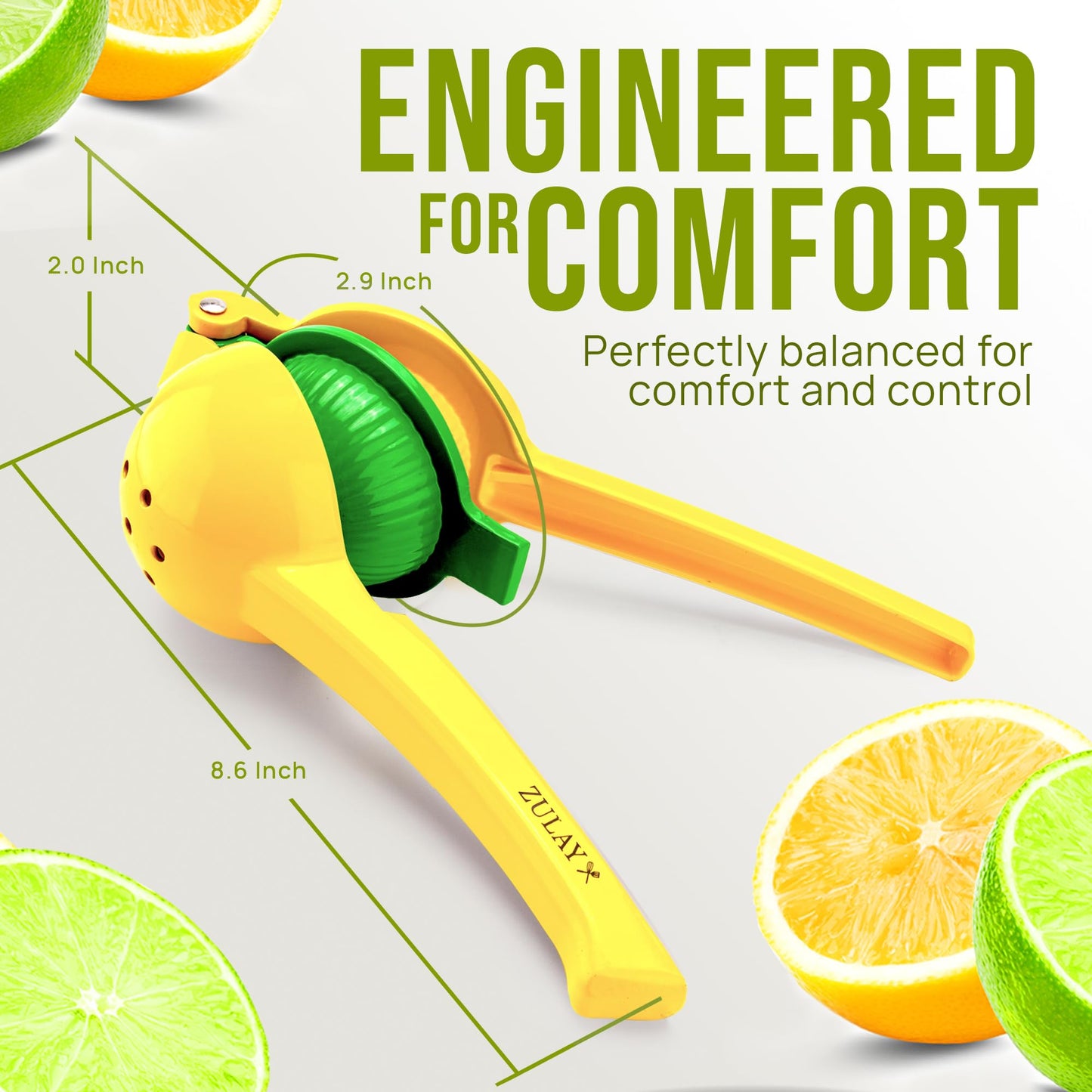 Zulay Kitchen 2 in 1 Lemon Lime Squeezer - Handheld Easy to Use Citrus Juicer - Easy to Clean Manual Orange & Lemon Squeezer - Citrus Juicer for Extracting All the Juice - Manual Press - Available at All In One Marketplace Canada