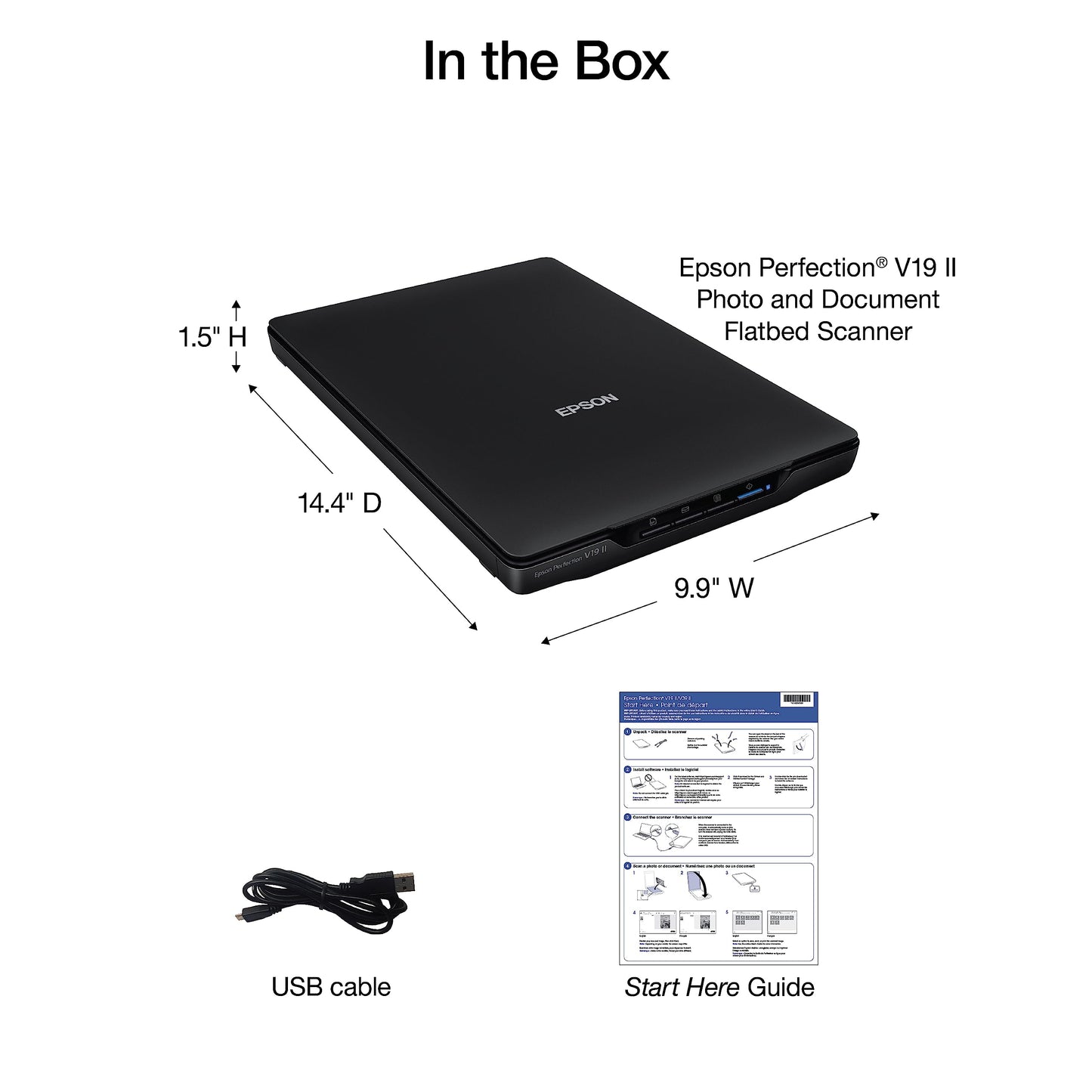 Epson Perfection V19 II Flatbed Photo Scanner 4800 dpi Optical Resolution Epson