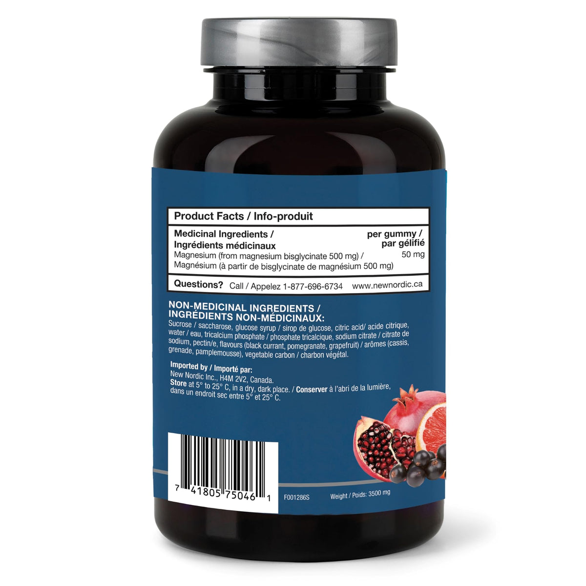 New Nordic Magnesium Glycinate Gummies, 60 Vegan Chews, 30 Day Supply, 4+