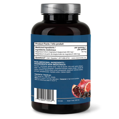 New Nordic Magnesium Glycinate Gummies, 60 Vegan Chews, 30 Day Supply, 4+