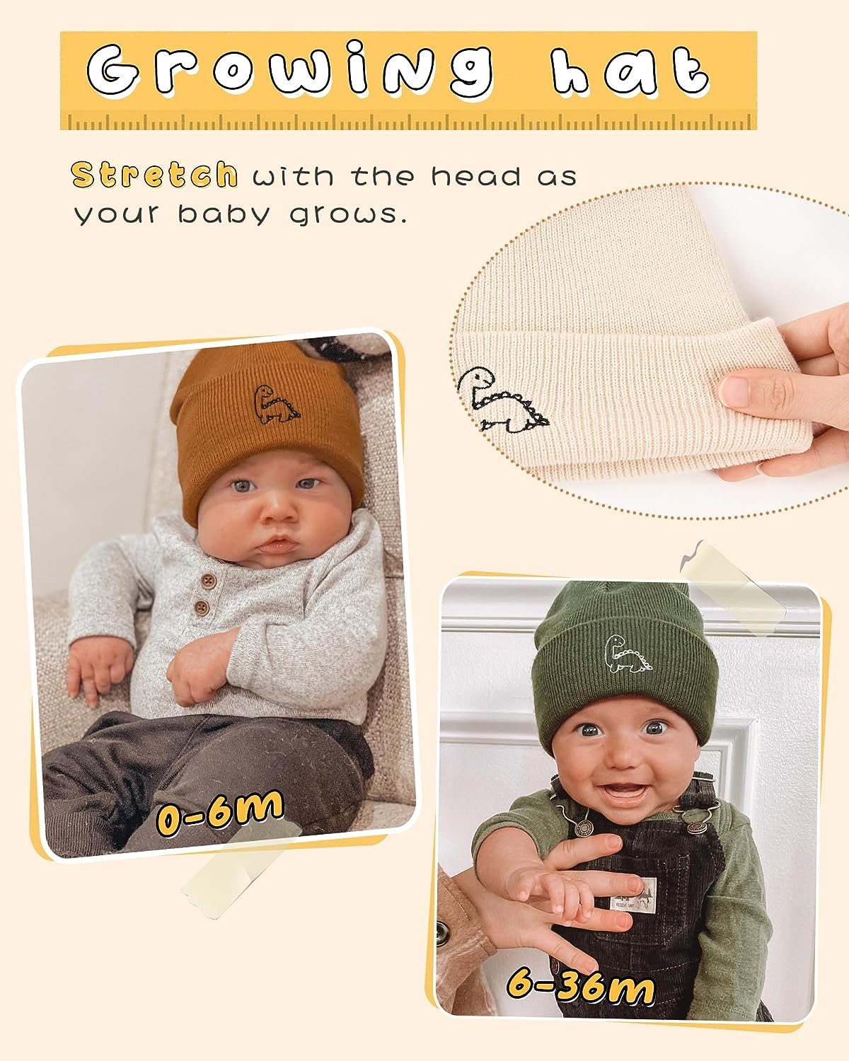 FURTALK Baby Beanie Cute Toddler Winter Hat Knit Boys Girls Warm 3 Pack Kids Embroidered Beanies Cap for 0-3 Years 🍁 All In One Marketplace Canada