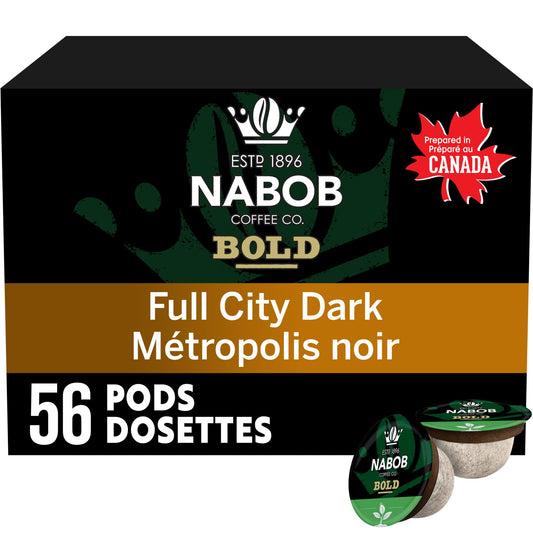 Nabob Bold Full City Dark 100% Compostable Pods, 56 Pods - Available at All In One Marketplace Canada