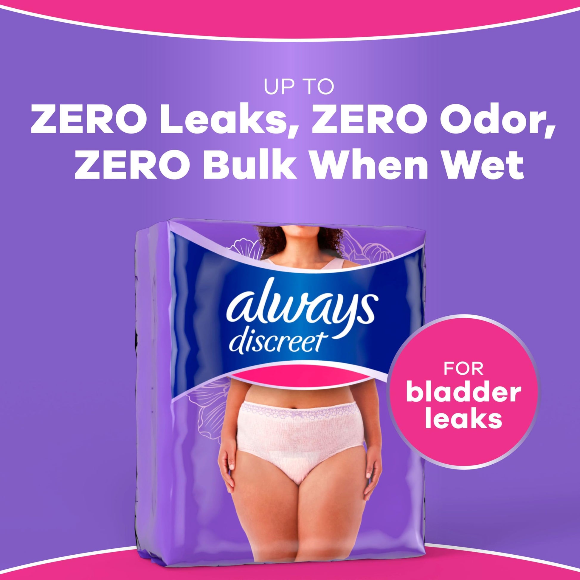 Always Discreet, Adult Diapers for Women, Maximum Incontinence and Postpartum Underwear S/M, 84 Count Always Discreet