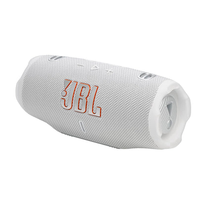 JBL Charge 6 - Portable Waterproof & Drop-Proof Bluetooth Speaker, Bold Pro Sound with AI Sound Boost, 28Hrs of Playtime, Built-in powerbank & Comes with a Sturdy/Removable Carrying Strap (White)