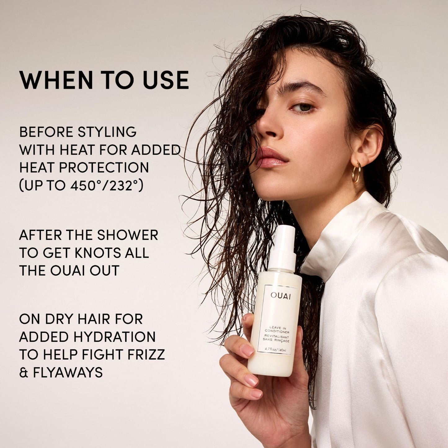OUAI Leave In Conditioner & Heat Protectant for Hair - Prep Hair for Styling or Use as Detangling Spray to Fight Frizz & Flyaways - No Parabens, Sulfates or Phthalates (1.5 oz) 🍁 All In One Marketplace Canada