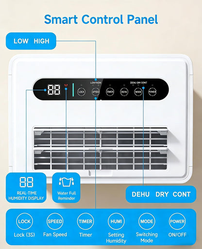 VEAGASO 1500 Sq.Ft Dehumidifier, 21 Pints Dehumidifiers for Basemens with Drain Hose & Humidity Control, Quiet Operation Dehumidifiers for Home, RV, Bathroom, Bedroom - 3 Modes & 24H Timer - Available at All In One Marketplace Canada