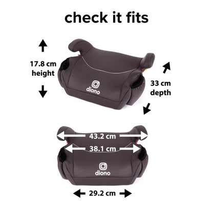 Diono Solana 2022, No Latch, Pack of 2 Backless Booster Car Seats, Lightweight, Machine Washable Covers, Cup Holders, Black Charcoal