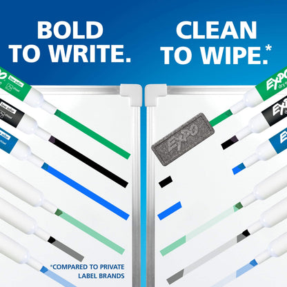 EXPO Dry Erase Markers, Low Odour Ink, Assorted Colours, Chisel Tip, 12 Count