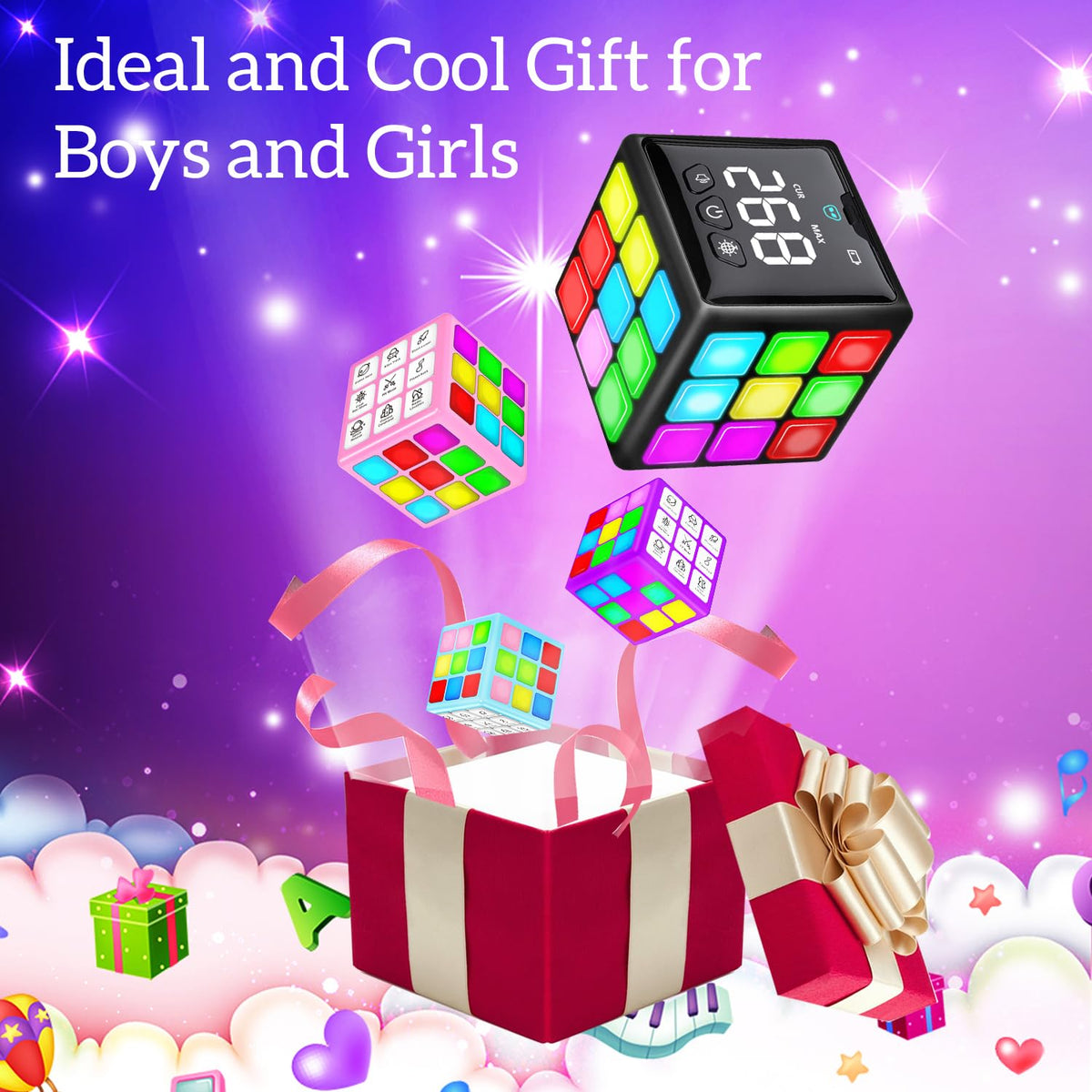 Xinbeiya Rechargeable Handheld Cube with Games, 15 Fun Brain & Memory Games 🍁 All In One Marketplace Canada