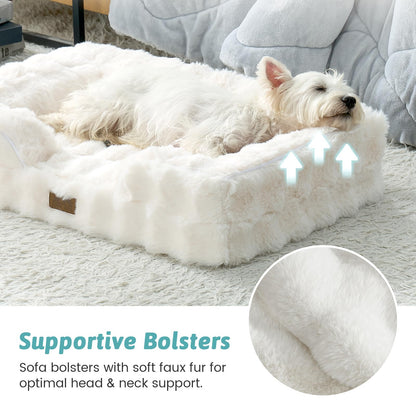 COZY KISS Warm Orthopedic Extra Large Dog Bed, XXL 122x89x20 cm, Beige 🍁 All In One Marketplace Canada