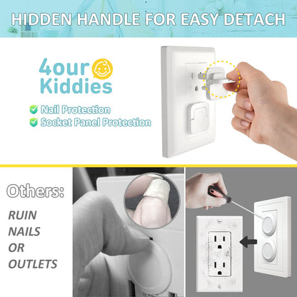 4our Kiddies Baby Proofing Outlet Covers (60 Pack) Electric Outlet Plug Covers for Child Safety, Baby Socket Cover Protector Cap to Prevent Child from Power Shock Hazard