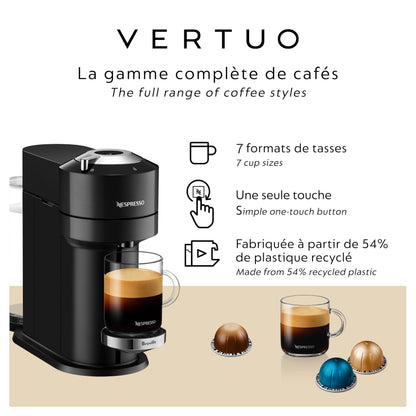 Nespresso Vertuo Next Premium Single Serve Coffee and Espresso Machine by Breville, Classic Black - Available at All In One Marketplace Canada