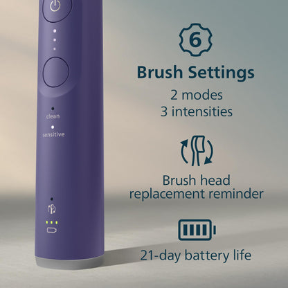 Philips Sonicare 6100 Rechargeable Electric Toothbrush, ` Brush Head, Plum Philips Sonicare
