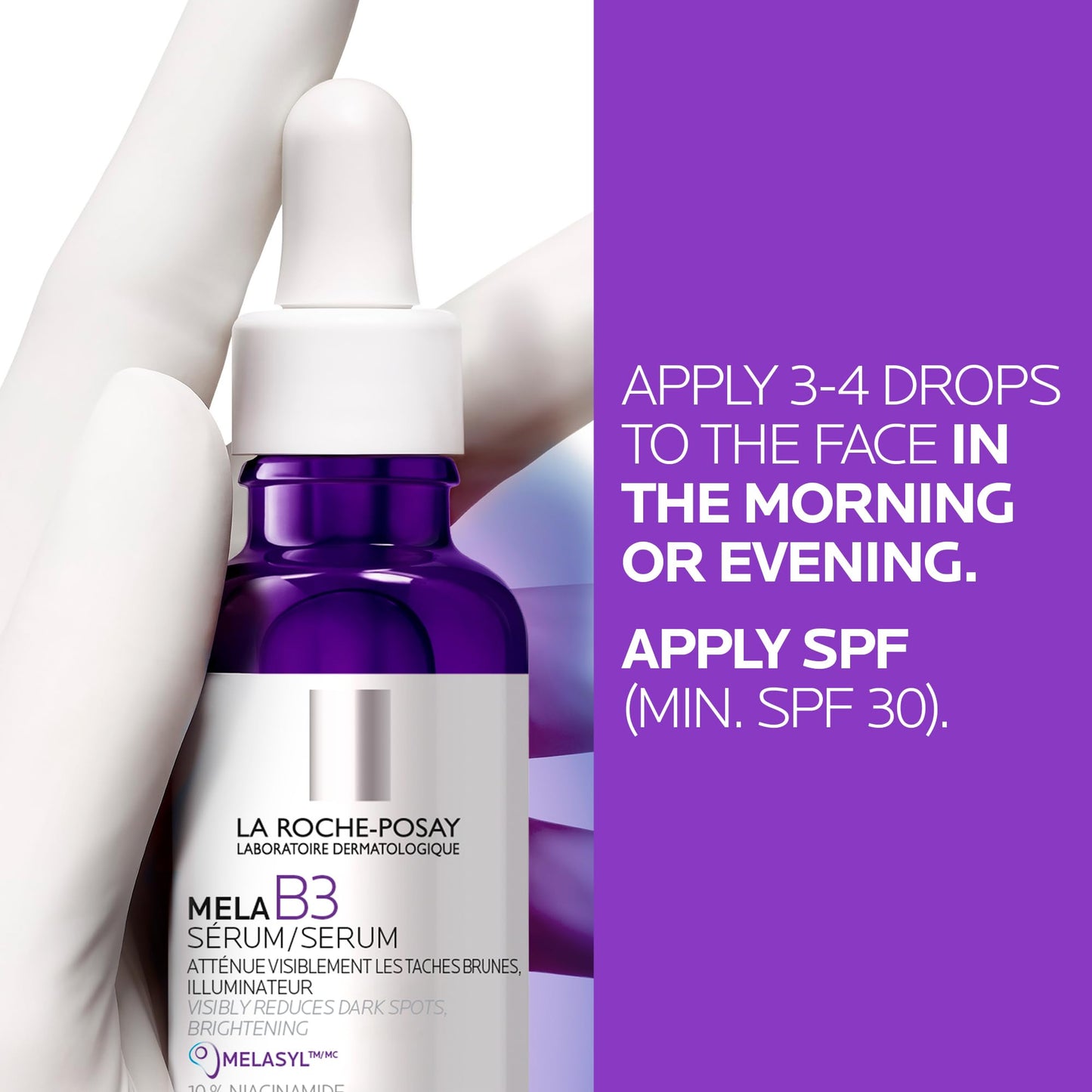 La Roche Posay Mela B3 Face Serum Powered by Melasyl & Niacinamide, Visibly Improve Appearance of Skin Tone & Texture. Developed for All Skin Tones, Safe for Sensitive Skin, 30mL - Available at All In One Marketplace Canada