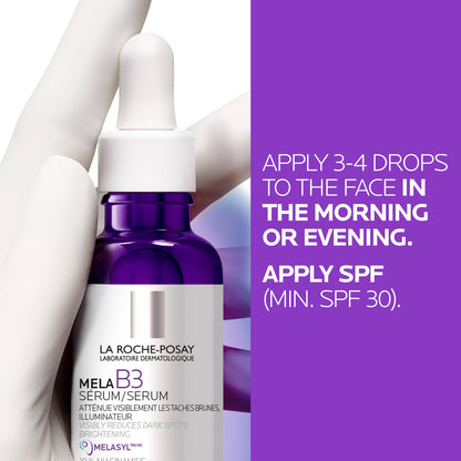 La Roche Posay Mela B3 Face Serum Powered by Melasyl & Niacinamide, Visibly Improve Appearance of Skin Tone & Texture. Developed for All Skin Tones, Safe for Sensitive Skin, 30mL - Available at All In One Marketplace Canada
