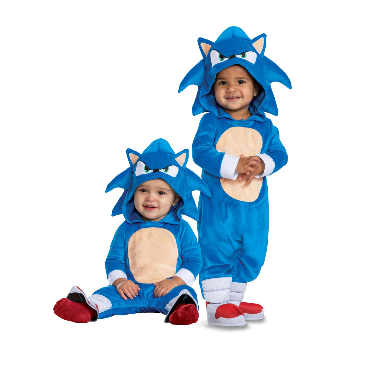 Costume de Sonic pour tout-petits, déguisement d'Halloween officiel Sonic le Film 3 avec queue détachable, taille tout-petit (12-18 mois)