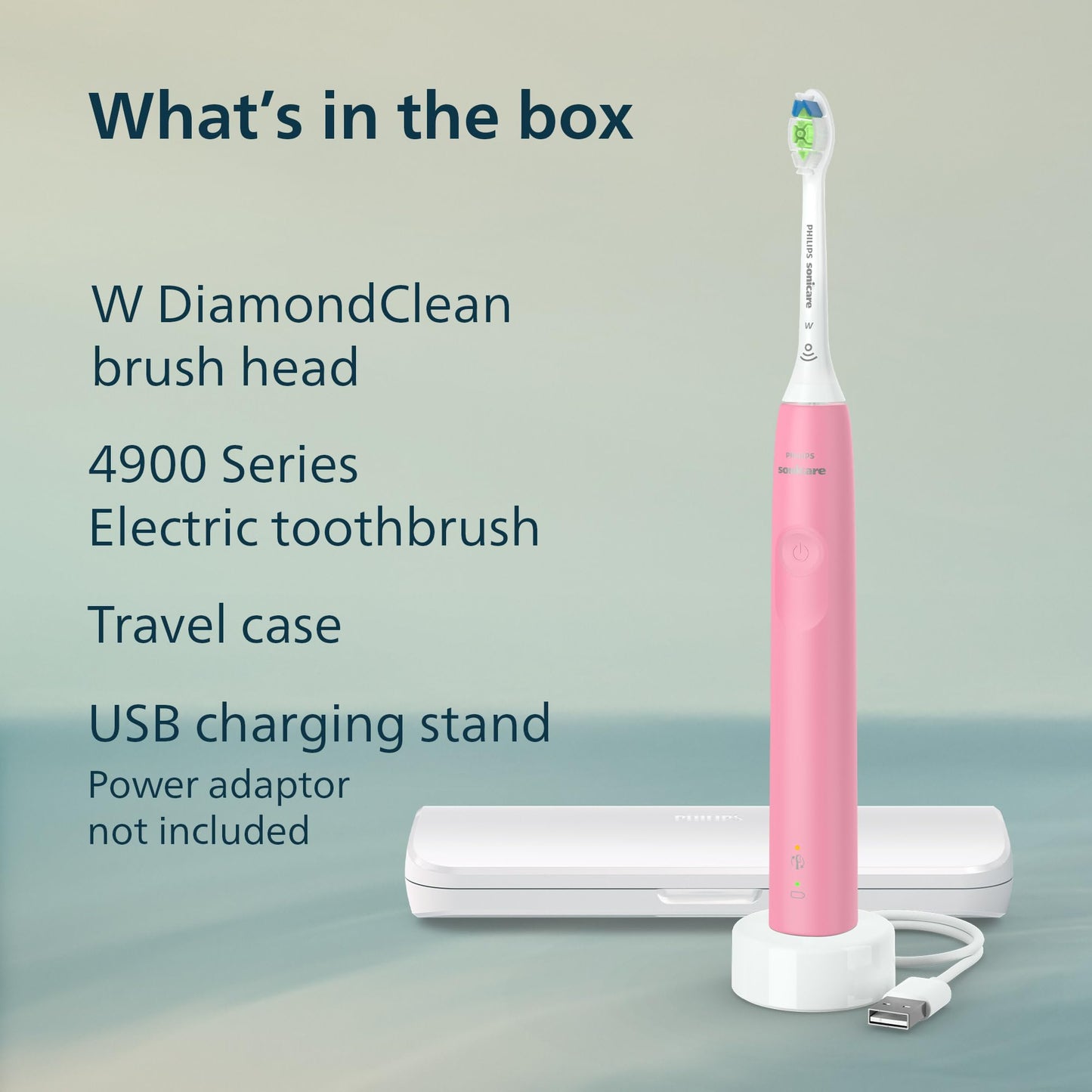 Philips Sonicare 4900 Rechargeable Electric Toothbrush, 1 Brush Head, Pink PHILIPS