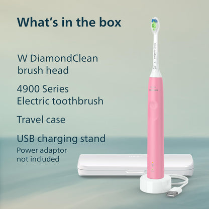 Philips Sonicare 4900 Rechargeable Electric Toothbrush, 1 Brush Head, Pink PHILIPS