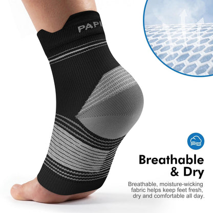 Plantar Fasciitis Sock (6 Pairs) for Men and Women, Ankle Brace Compression Socks with Arch Support for Achilles Tendonitis, Heel Pain, Swelling & Arthritis Relief, Black, Large - Available at All In One Marketplace Canada