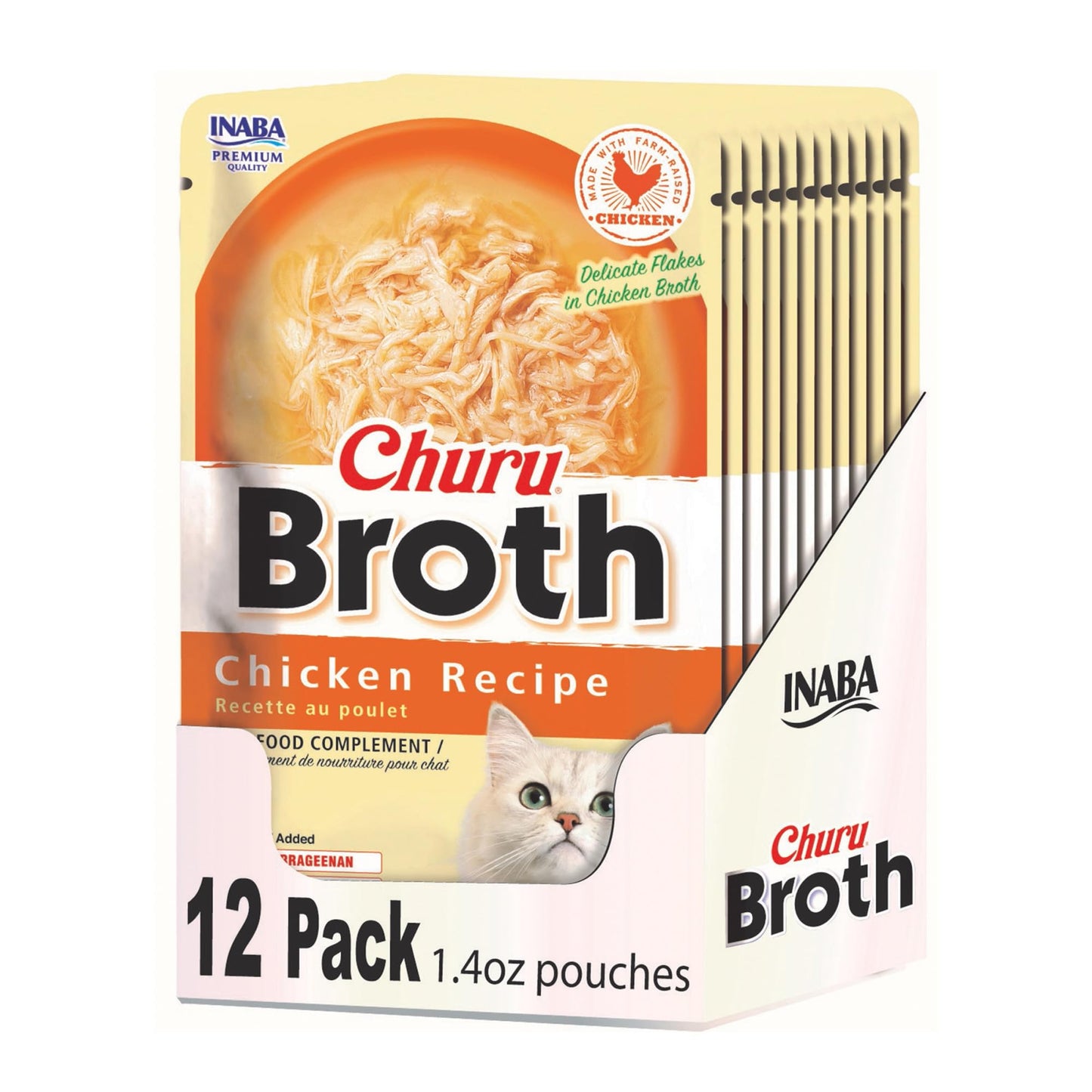 INABA Churu Broth for Cats, Side Dish Pouch, 39 Grams per Pouch, 12 Pouches, Chicken Recipe 🍁 All In One Marketplace Canada